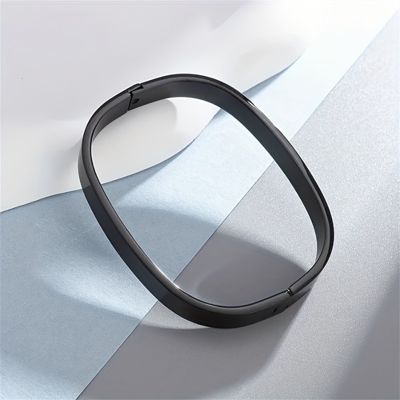 Men's High-Quality Stainless Steel Glossy Square Cuff Bracelet